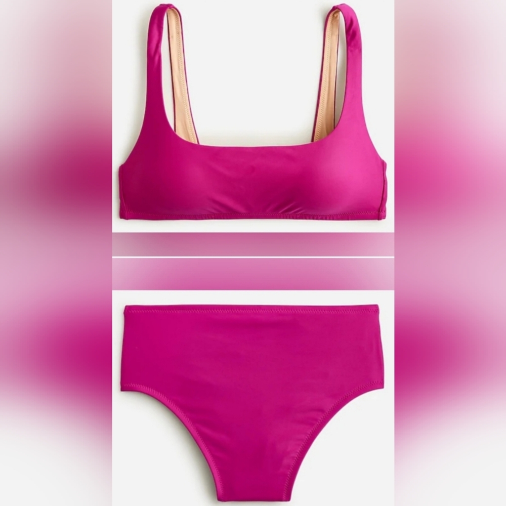 XXL/XXL J. Crew Swim Squareneck Bikini Top High Rise Full Coverage Bikini Set